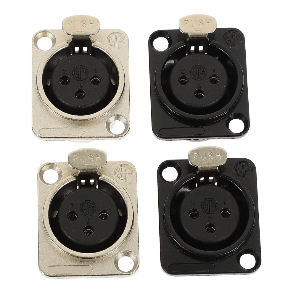 4Pcs Corrosion-Resistant Xlr Female Audio Speaker Panel Adapter Socket 3572637755600