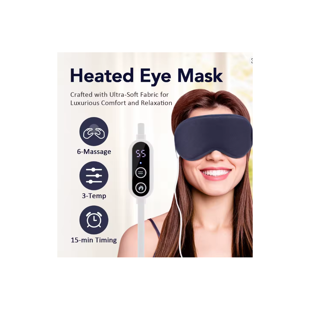 Dark Hot Compress Eye Mask Electric Heated Eye Sleeping Eyeshades For Relieve Eye Strain Circles Smart Timing Sleeping Mask Ï»¿