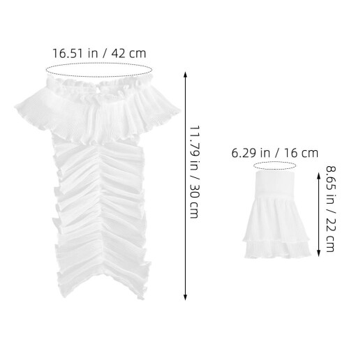 1Ensemble Accessoires Manchettes Col Plissé Polyester Élégance 2