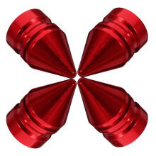 4Pz Tappi Valvola Rosso Alluminio Cone Design Per Pneumatici Auto