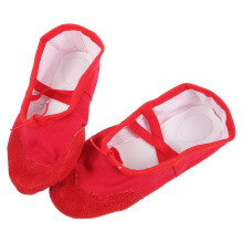 1Paio Scarpe Ballo Rosse in PU Con Suola Antiscivolo Per