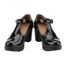 1Paire Chaussures Noir Talons Microfibre Respirantes Femme Mode