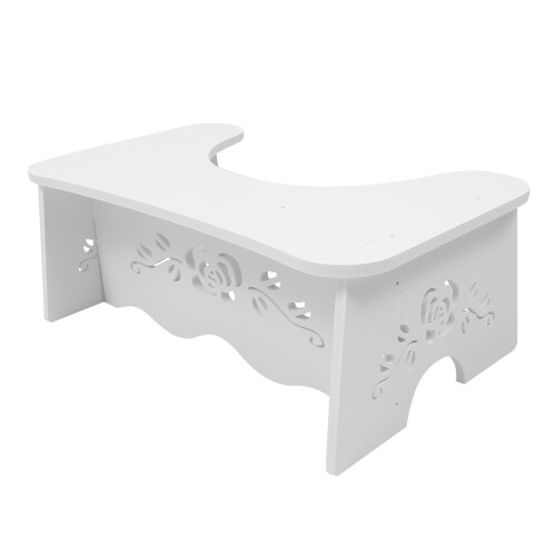 White PVC Bathroom Toilet Stool Sturdy Home Potty Support Stool