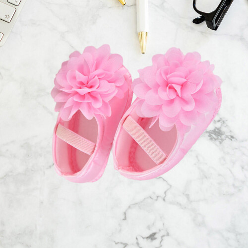 1Paire Souliers Bébé Rose Design Simple Et Antidérapant 1
