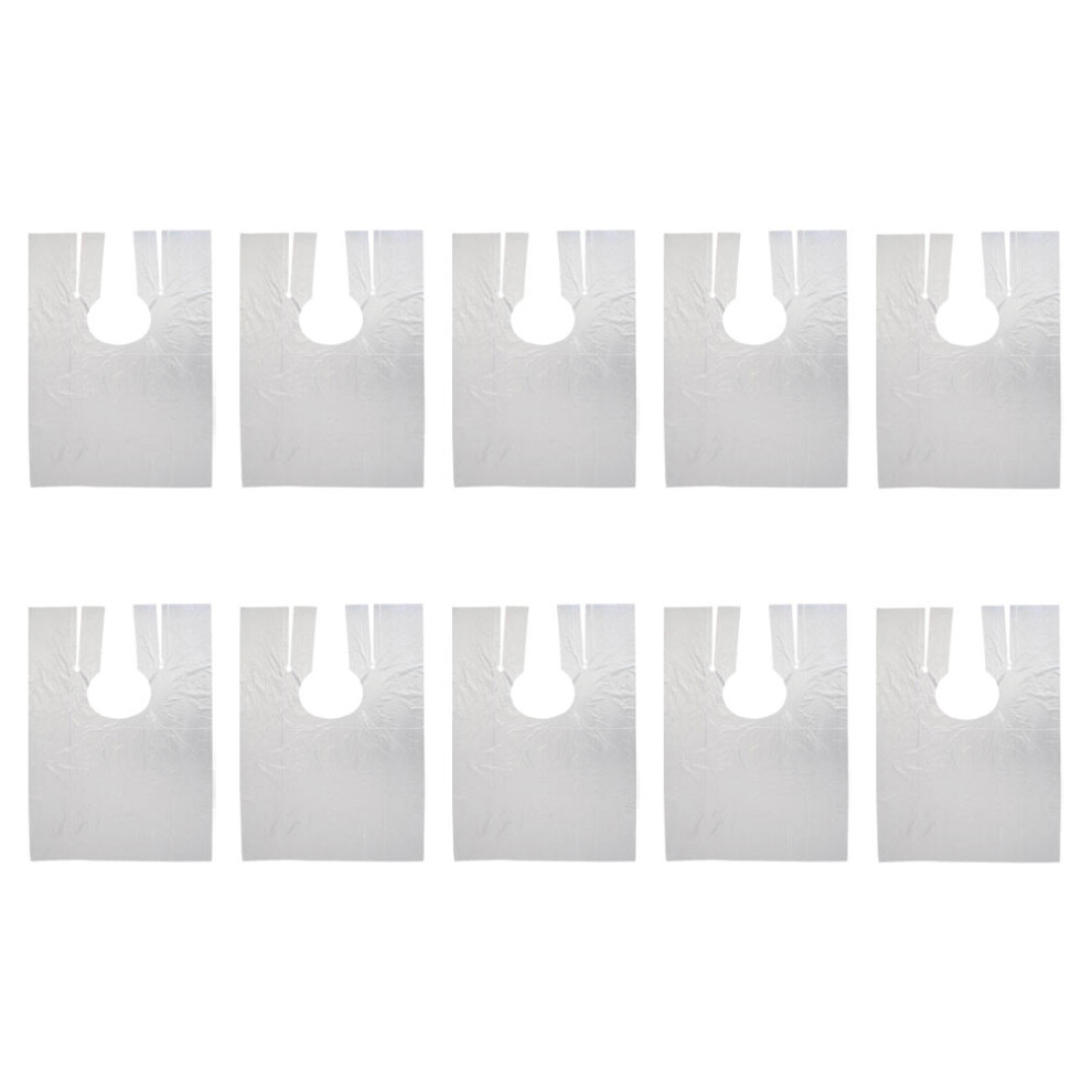 Iplusmile White 50Pcs Disposable Waterproof Hairdressing Capes Pe Haircut Aprons