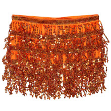 Orange Polyester Sequin Waist Belt for Dance and Belly Dancing