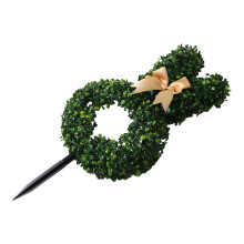 Plastic Bunny Topiary Stake Green Easter Artificial Garden Decor