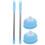 2Pièces Ventouse Déboucheur Bain Wc Longue Acier Bleu 6