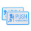 2Pz Push Pull in Acrilico Autoadesivi Per Porte in 1