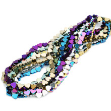 50Pcs Blue Natural Stone Hollow Heart Beads for DIY Jewelry Crafts