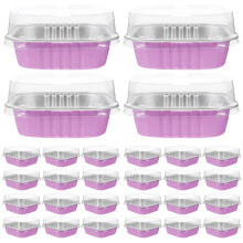 50Pz Pirottini Alluminio Con Per Dolci Cupcake Rosati