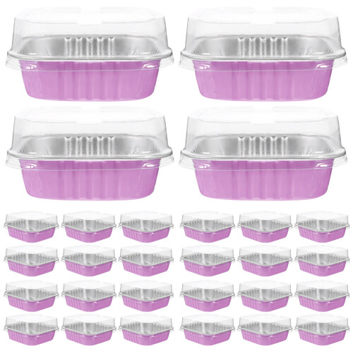 50Pz Pirottini Alluminio Con Per Dolci Cupcake Rosati