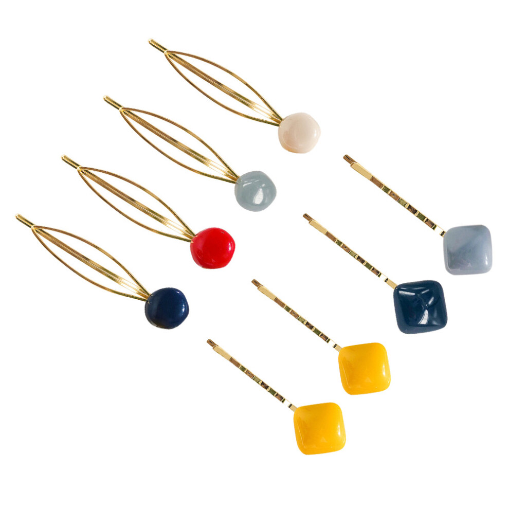 8St Mixkleurige Acryl Haaraccessoires Voor Dames Stevig & Elegant-image