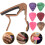 1Set Clip Capotasto in Metallo E Plettro Per Chitarra Marrone 7