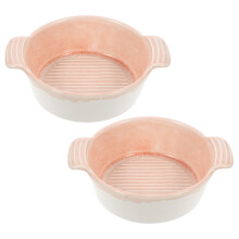 2Pz Set Ciotole Da Forno in Rosa Facile Pulizia