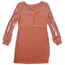 1Dress Luxe Gouden Bodycon Jurk Lange Mouwen V-Hals Feest