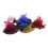 6Pz Barrette Mini Cappello Plume Colorate Delicate Per 1