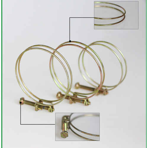 4 Pcs Adjustable Stainless Steel Double Wire Hose Clamps 2 Inch 2