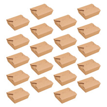 20Szt Kraft Paper Pudełka Do Jedzenia Brązowe Na Lunch I Podróż