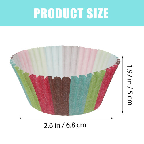 500Pz Wrapper Resistente All'olio Per Cupcake E Muffin Colorati 1