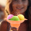 100Pz Gelato Arancioni in Pet Per Dessert E 6