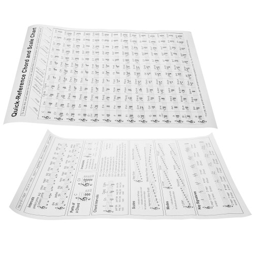 Duurzame Papier Harp Chord Chart Poster Leerhulpmiddel