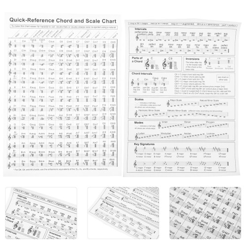 Duurzame Papier Harp Chord Chart Poster Leerhulpmiddel 2