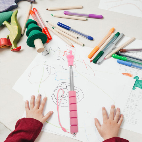 Roze Telescopische Wijzer Kinderen Rvs Plastic Leestool 2