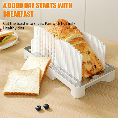 Bread Slicer Foldable Adjustable Width Slicing Guide Loaf Cutting For Bagels Cakes And Sandwiches Baking Tools 1