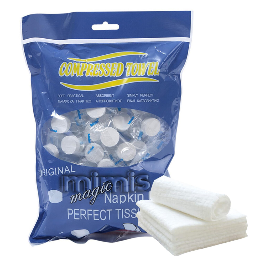 Pack of 100 Compressed Towels Disposable Face Cloth for Travel