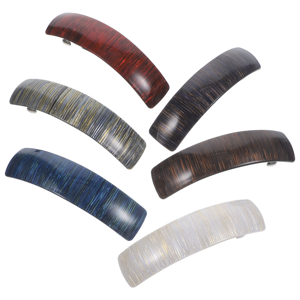 6Szt Eleganckie Damskie Metalowo-Akrylowe Kolorowe Ozdoby-image