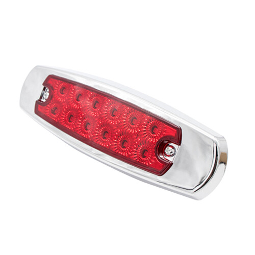 1Par Lâmpada Marker Lateral Vermelha Electroplate Para