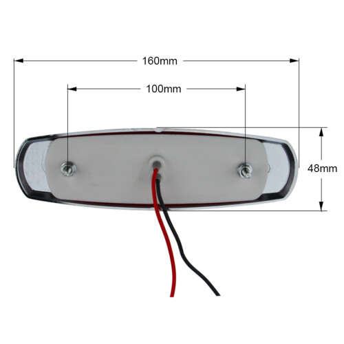 1Par Lâmpada Marker Lateral Vermelha Electroplate Para 2