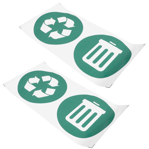2 Pièces Étiquettes De Tri PVC Vert Pour Gestion Déchets