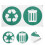 2 Pièces Étiquettes De Tri PVC Vert Pour Gestion Déchets 10
