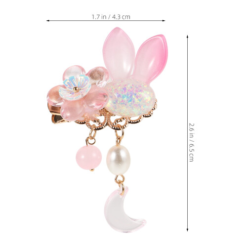 Prendedor De Cabelo Vintage Rosa Para Com Pingente Tassel 2