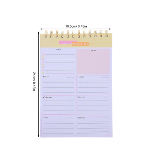 Weekly Planner Notepad Dating Student 24.00x16.50x1.50cm 2