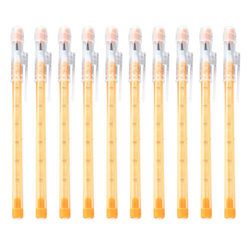 Translucent Multiple Point Push Pencil with Eraser,-orange