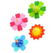 Pack of 4 Wooden Gyroscope Funny Gyroscope Gyro for Gyro Wheel Rotating Toy Children's Toy Gyro Gyro Gyro
