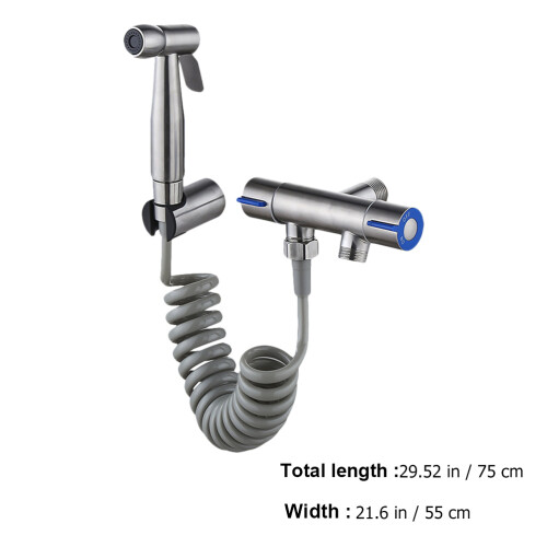 1Conjunto Kit Spray Bidet Inox Para E Uso Pessoal Cor 2