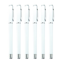 6Pcs Metal Ballpoint Pen with Pen Clip Office Writing Pen-White