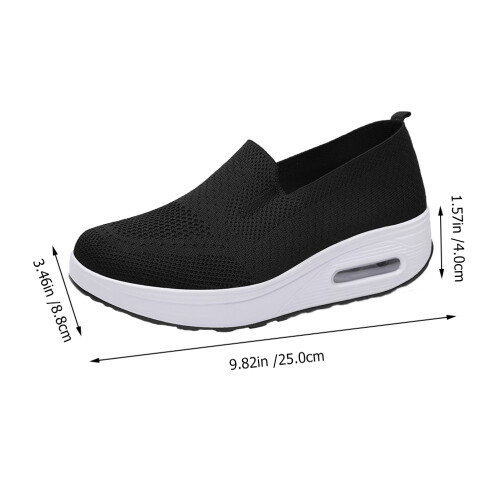 1Par Tênis Casual Flexível Grosso Preto 1