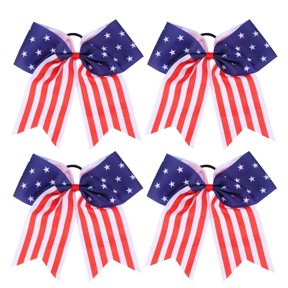 4Szt Kolorowa Opaska Do WłOsóW Z Kokardą Flaga Usa Dla Dzieci-image