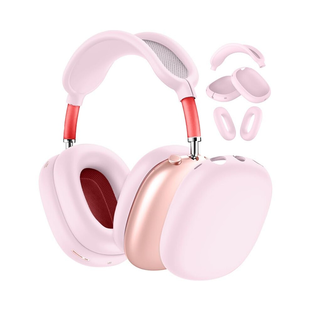 3 In 1 Silicone Case For Headphones Antiscratch Ear Pad Cover Ear Cups Headband Case Light/Pink 9001264177973
