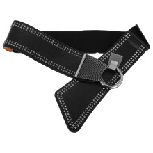 Preto De PU Com Fivela, Punk Elástico E Largo