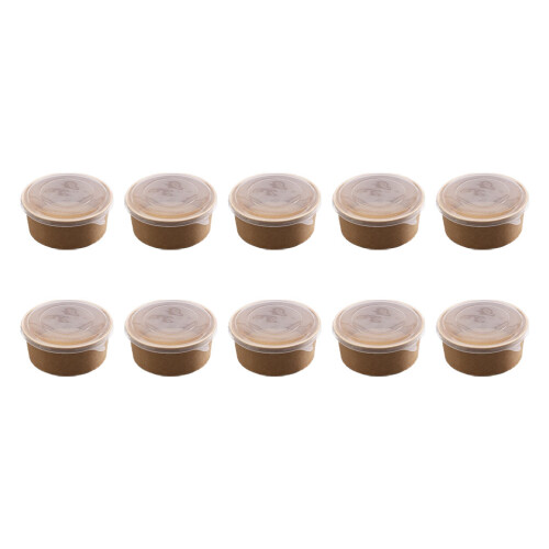 10Pcs Kraft Paper Takeaway Packaging Khaki 2