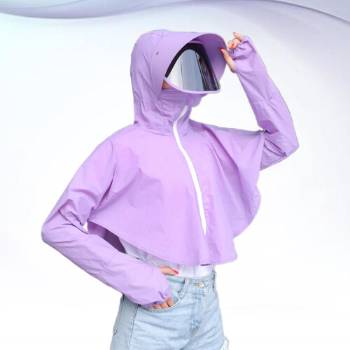 Coprispalle Anti-Uv Con Cappello E Viola 2