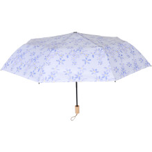 Stylowy Parasol Składany Z Drewnianą Rączką, Wodoodporny, Fioletowy