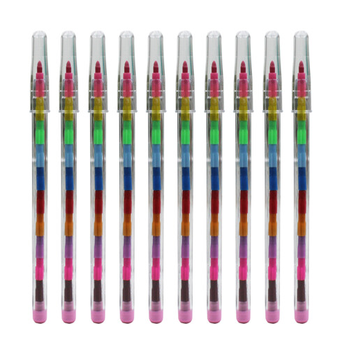 10/24Pcs Stacking Crayons, Kids Crayons,-     10 sticks