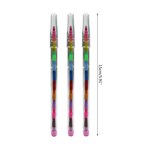 10/24Pcs Stacking Crayons, Kids Crayons,-     10 sticks 2